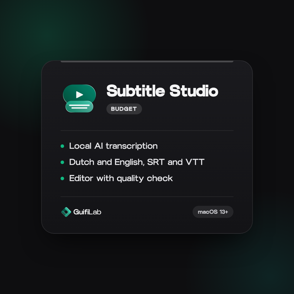 Subtitle Studio Budget
